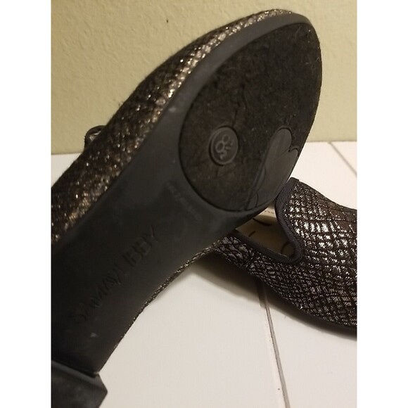 Sam & Libby Shoes Flats Womens Size 8.5 Black Gold Shimmer Slip On - Picture 4 of 13